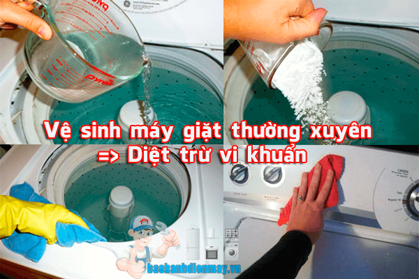 Vệ sinh máy giặt diệt trừ vi khuẩn