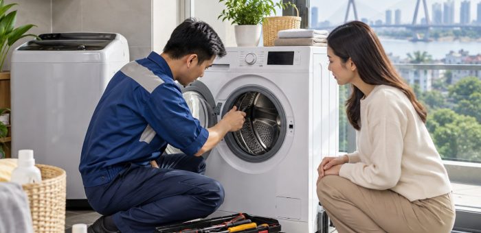 Sửa máy giặt tại Long Biên: Kiểm tra, báo giá rõ