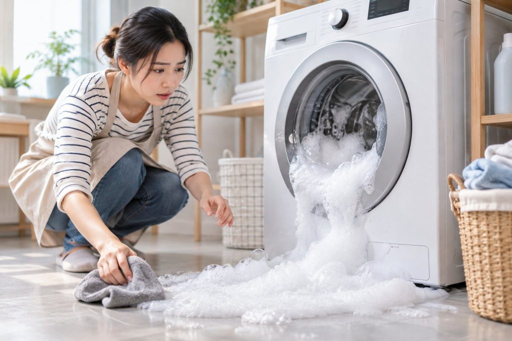 Máy giặt bị trào bọt: Nguyên nhân và cách xử lý