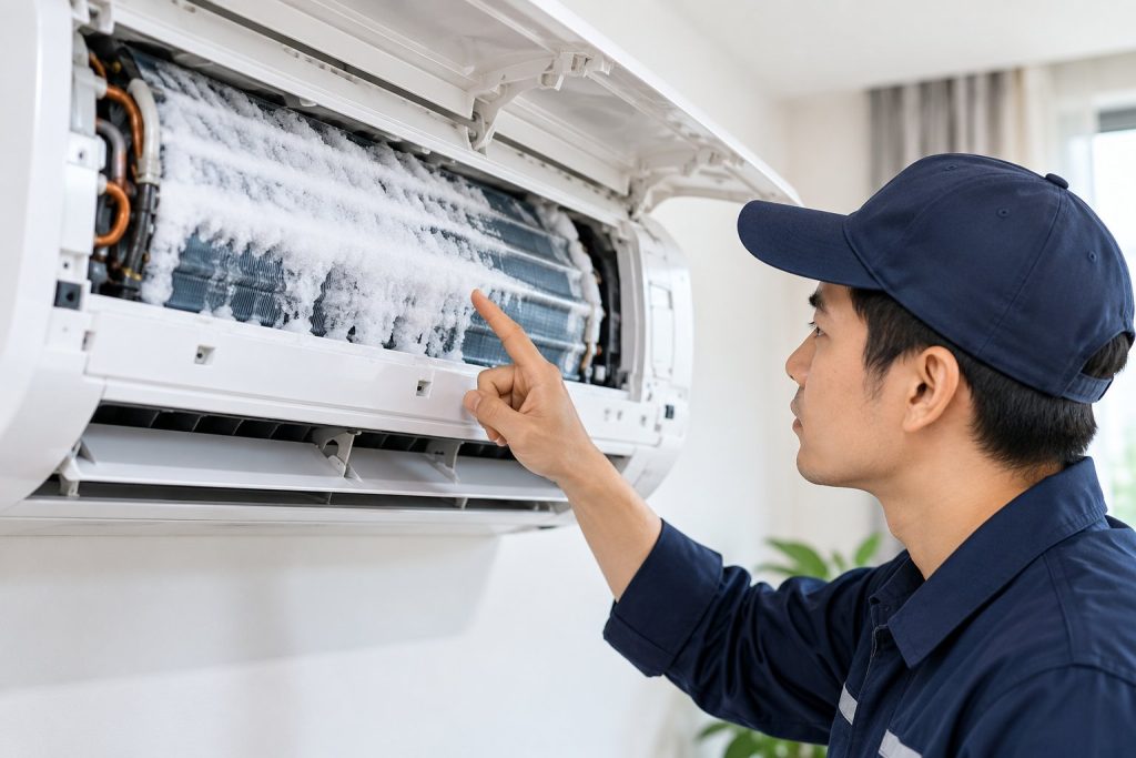 Điều hòa đóng tuyết dàn lạnh: Nguyên nhân, xử lý