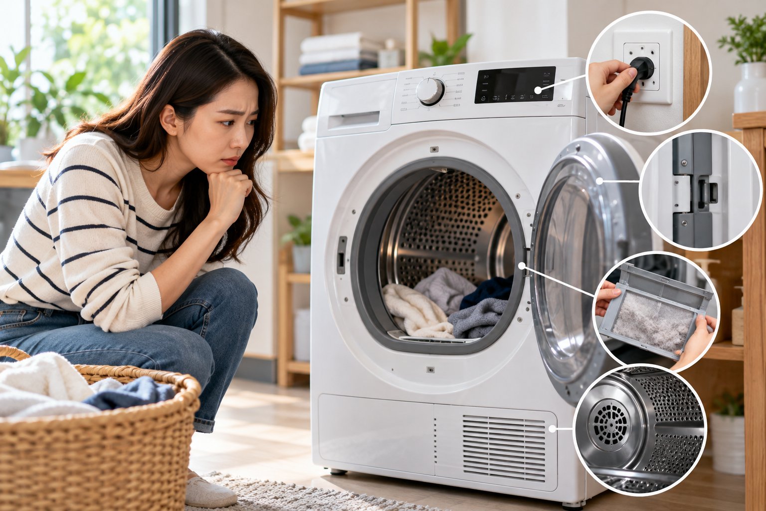 Máy sấy quần áo dừng giữa chừng: Cách xử lý