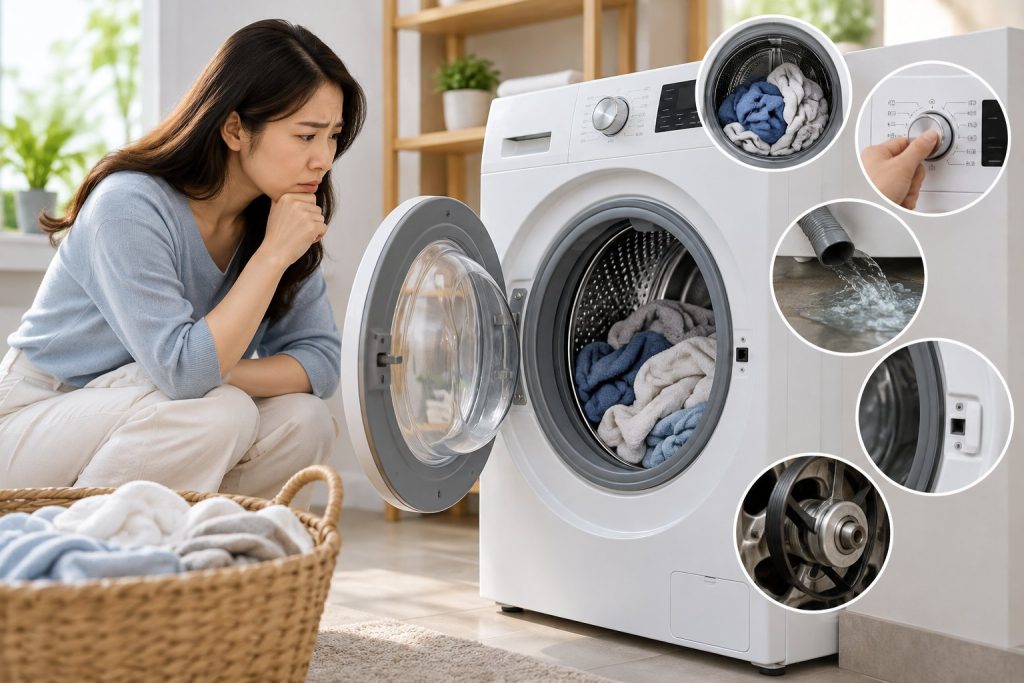 Máy giặt không vắt: Cách xác định nguyên nhân