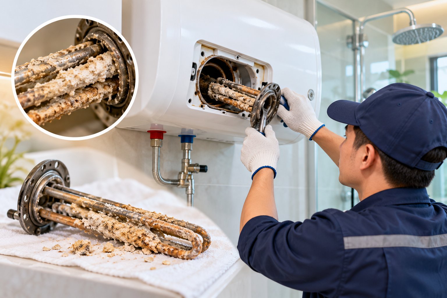 Khử cặn bình nóng lạnh an toàn: Khi nào gọi thợ?