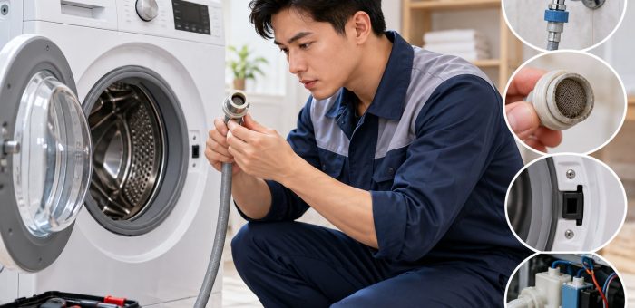 Máy giặt không cấp nước: 6 bước kiểm tra an toàn