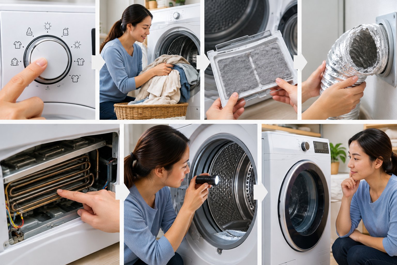 Máy sấy quần áo không nóng: 7 bước kiểm tra 2 Ảnh minh hoạ: Máy sấy quần áo không nóng: 7 bước kiểm tra