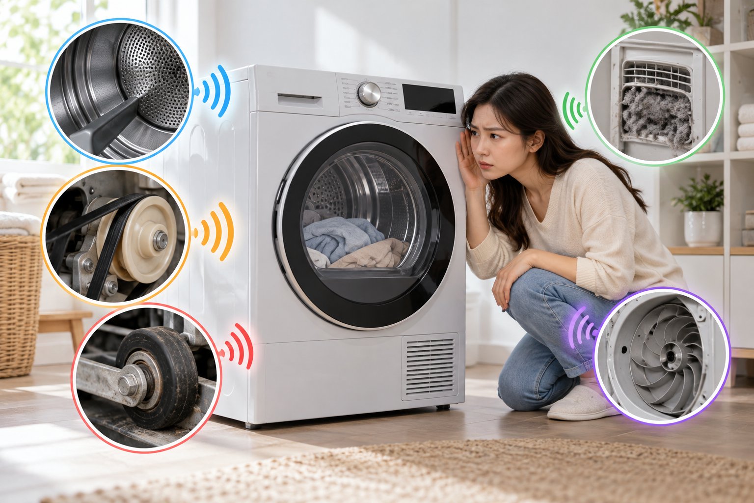 Máy sấy quần áo kêu to: Cách kiểm tra an toàn 2 Ảnh minh hoạ: Máy sấy quần áo kêu to: Cách kiểm tra an toàn
